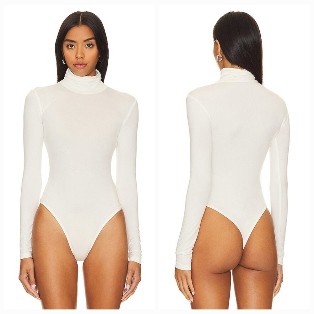 Superdown Edith High Neck Bodysuit in White